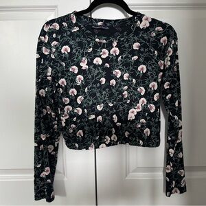 Abercrombie & Fitch Floral Long Sleeve Crop Top